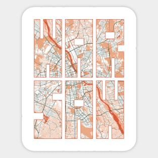 Warsaw, Poland City Map Typography - Bohemian Sticker